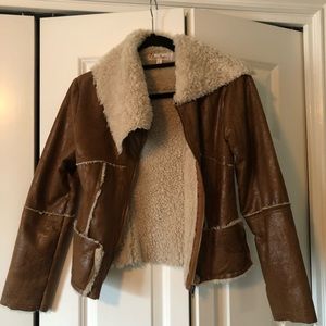 Red Berry faux suede jacket